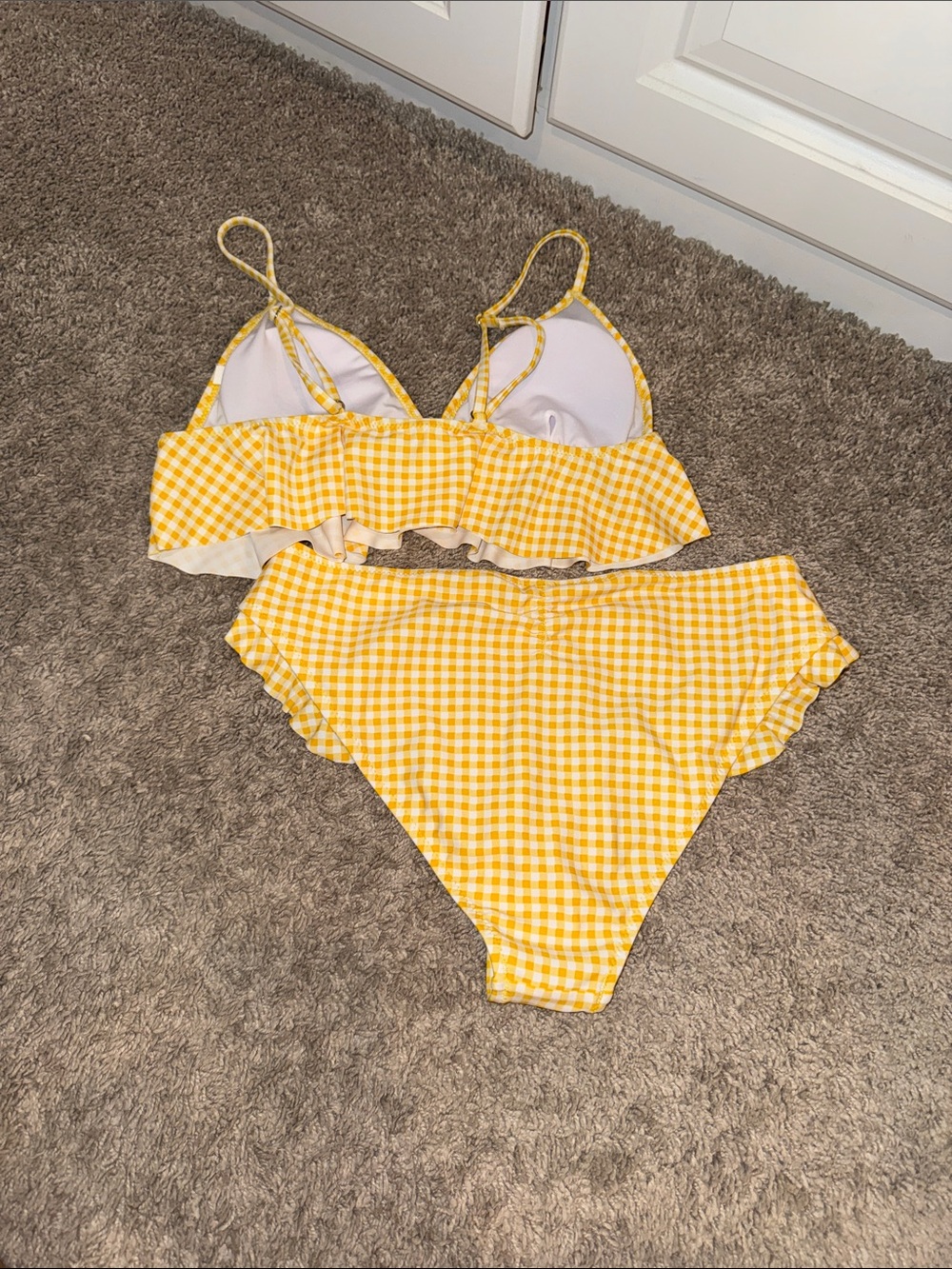 Source Unknown Yellow Gingham Ruffle Bikini Set - Picture 2 of 2